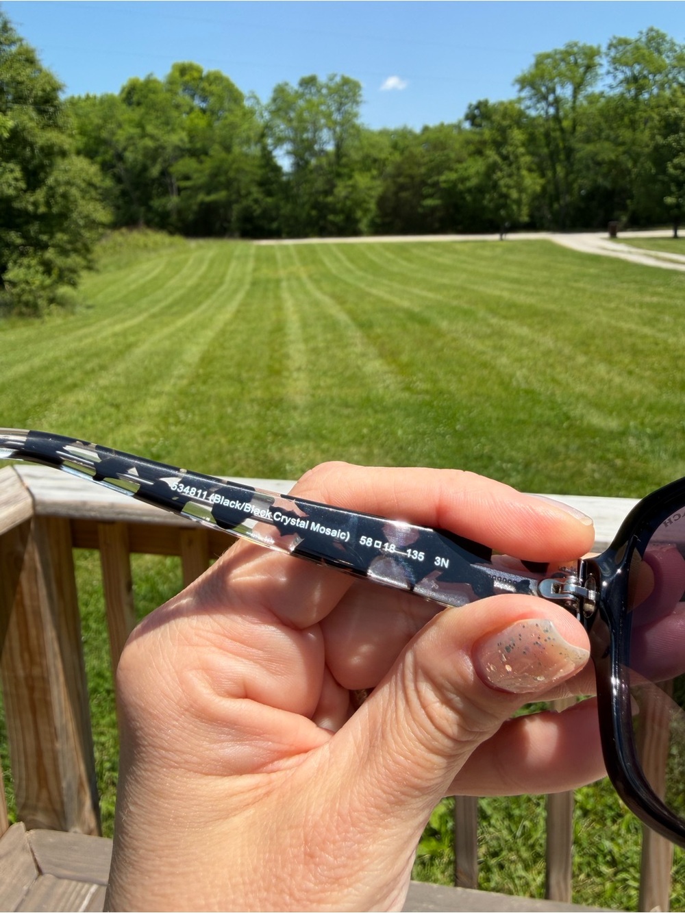 COACH OVERSIZED DESIGNER BLACK CRYSTAL MOSAIC SUNGLASSES 58-18-135 W/case - Picture 8 of 16